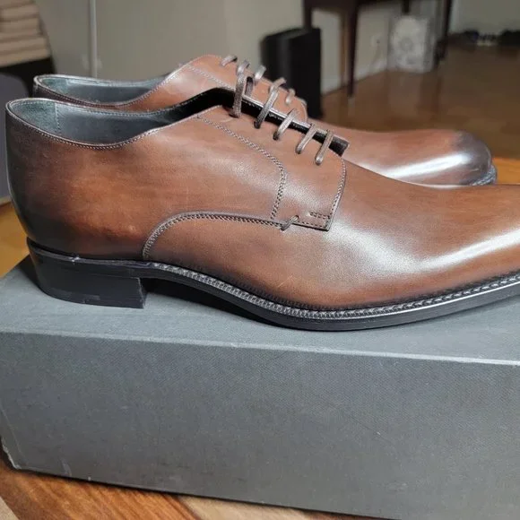 DIOR Derby Men's Shoe, Brown, Size 12-US 45-EU, BRAND NEW